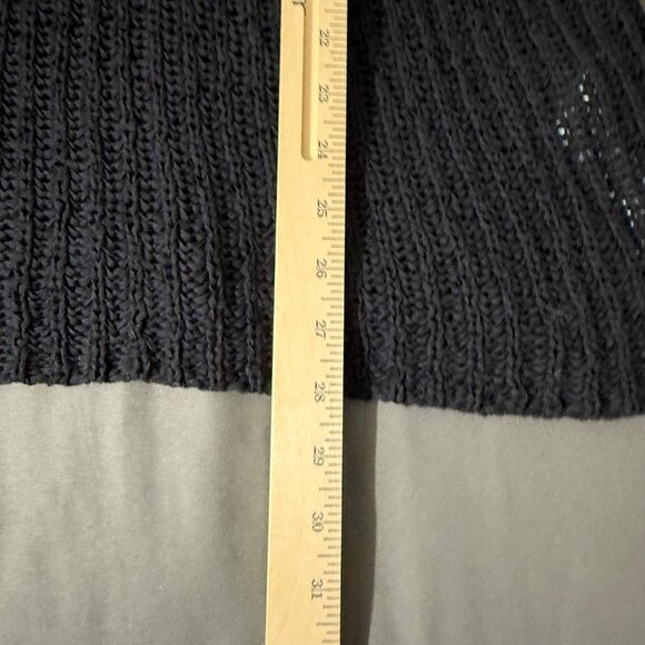 Zara Sweater Women's Large Long Sleeve Ribbed Knit Stretch Relaxed Fit Black - Picture 10 of 13